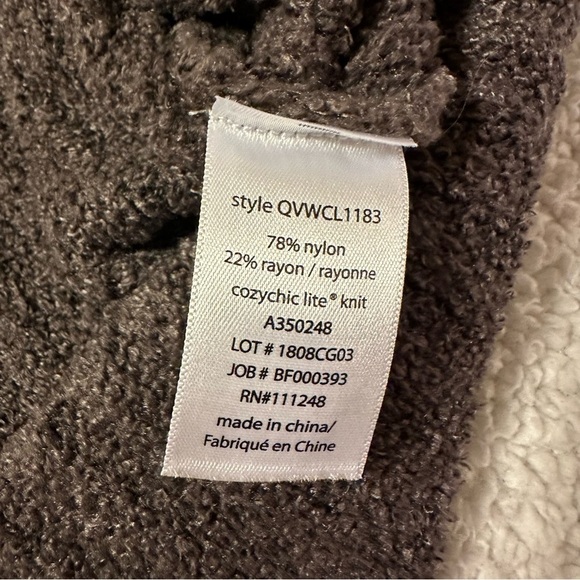 Barefoot Dreams CozyChic Lite Ribbed Shrug Cardigan Dolman Open Front Brown Gray - Picture 8 of 10